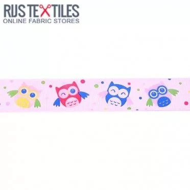 Ripsband - Uil Rose 25mm - (Banden En Linten)