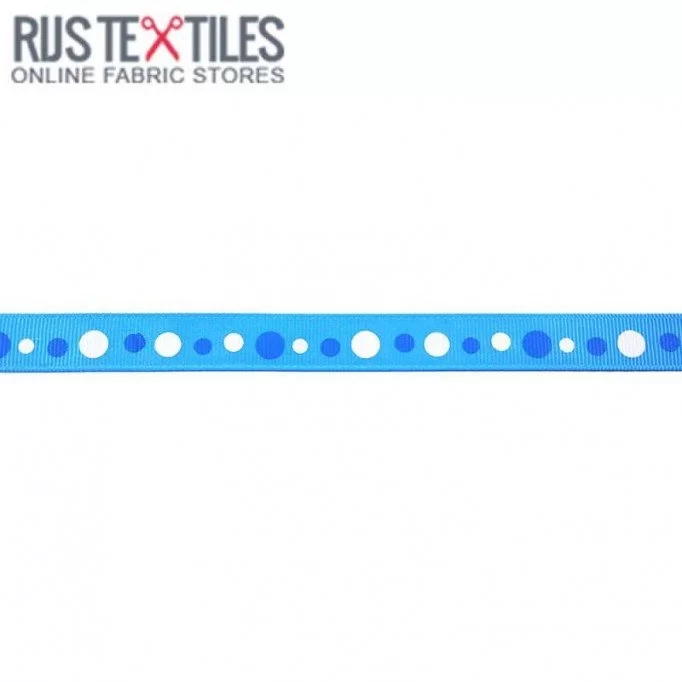 Ripsband - Retro Aqua 15mm - (Banden En Linten)