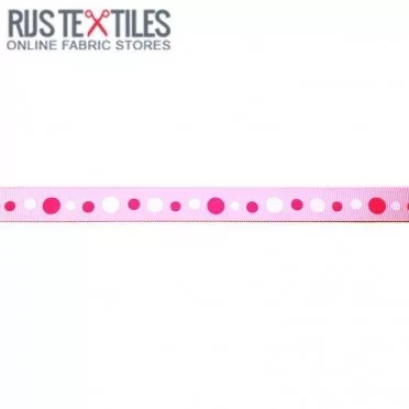 Ruban Gros Grain - Rétro Rose 15mm - (Rubans)