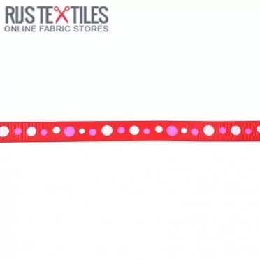 Ruban Gros Grain - Rétro Rouge 15mm - (Rubans)