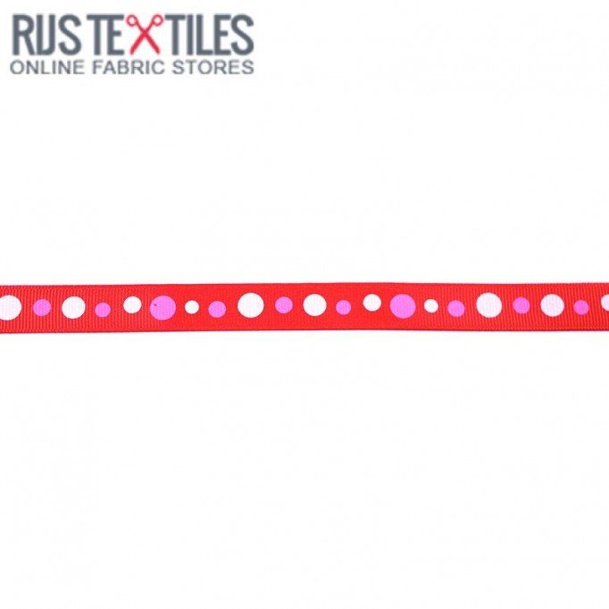 Ruban Gros Grain - Rétro Rouge 15mm - (Rubans)
