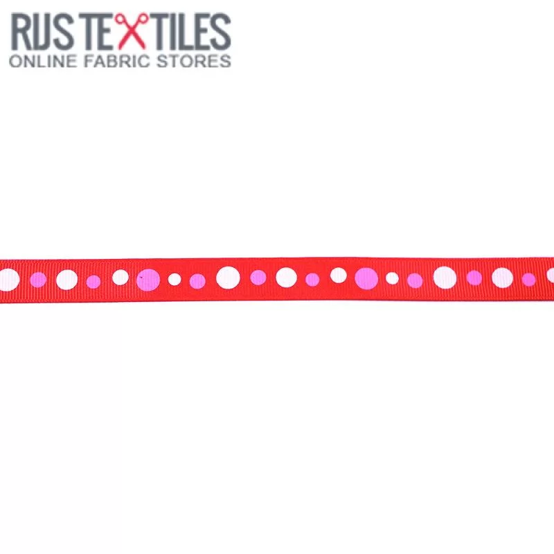 Ripsband - Retro Rood 15mm