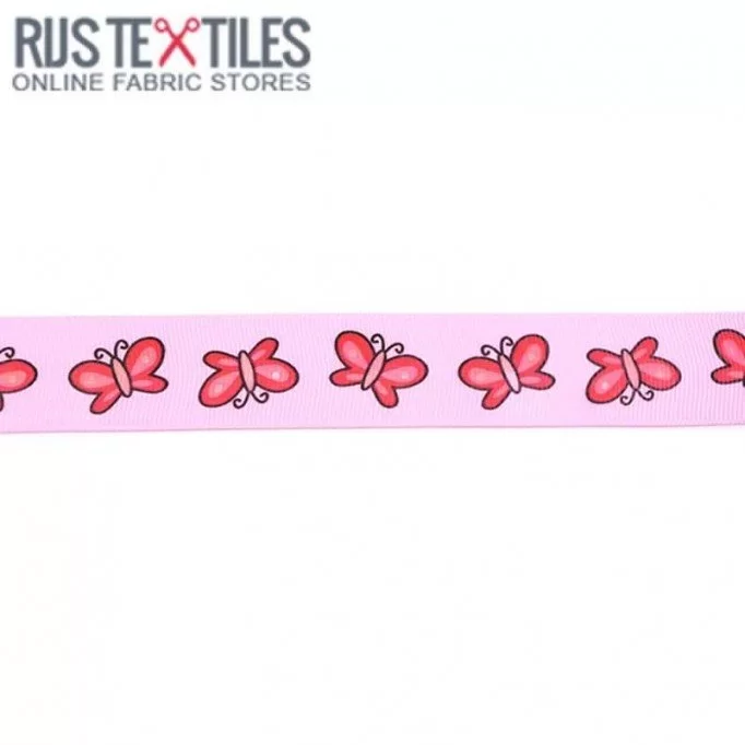 Ripsband - Schmetterling Rosa 25mm  - (Bänder & Borten)