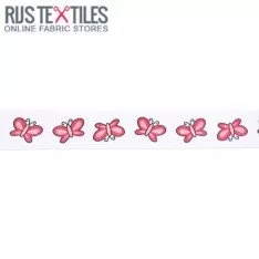 Ruban Gros Grain - Papillon Blanc 25mm