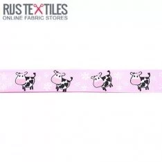 Ruban Gros Grain - Vache Rose 20mm