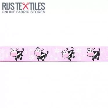Ruban Gros Grain - Vache Rose 20mm - (Rubans)