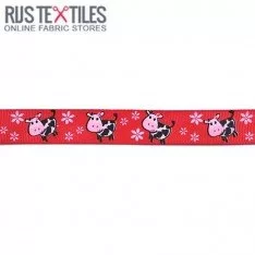 Ruban Gros Grain - Vache Rouge 20mm