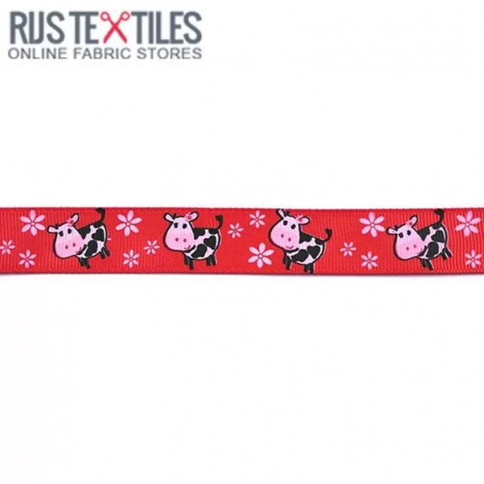 Nastro Grosgrain - Mucca Rosso 20mm - (Nastri)