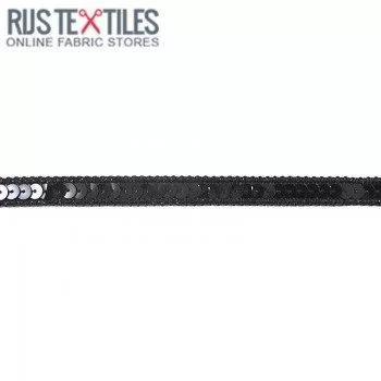 Paillettenband Zwart 10mm  Paillettenband Zwart 10mm