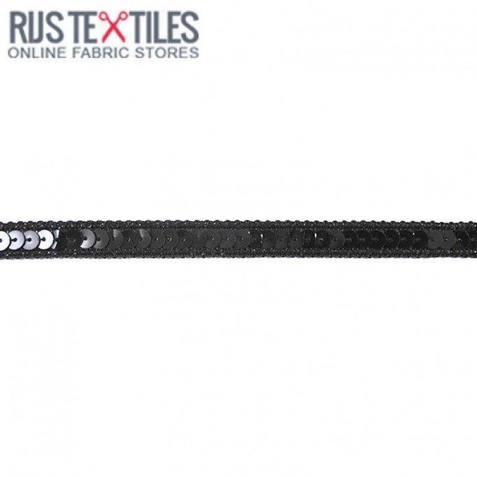 Nastro Di Paillettes Nero 10mm  - (Nastri)