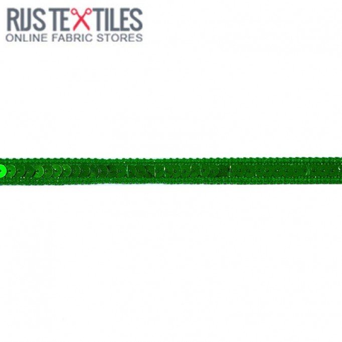Ruban Paillettes Herb Verte 10mm  - (Rubans)