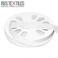 Nastro Twill Di Cotone Bianco 15mm