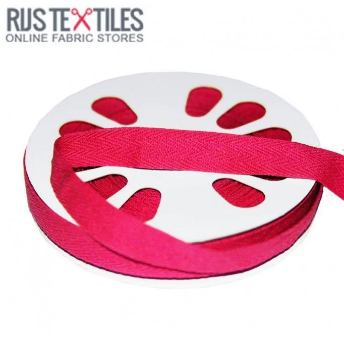 Keperband Katoen Fuchsia 15mm - (Banden En Linten)
