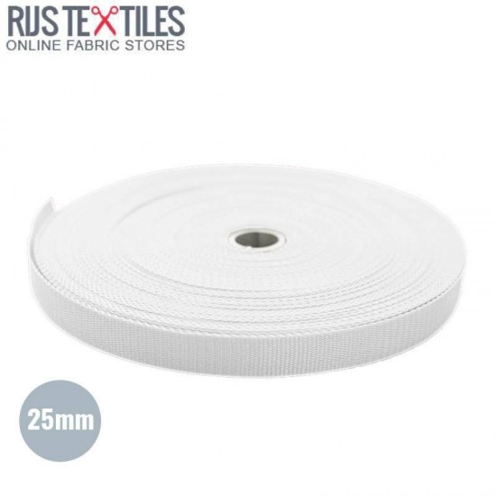 Polypropylene Webbing White 25mm (Per Meter) Polypropylene Webbing White 25mm (Per Meter)