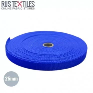 Taśma Nośna Polipropylenowa Kobaltowy 25mm (Per Meter) | Rijs Textiles Polypropylene Webbing Cobalt 25mm (Per Meter) Pasek Do Torba