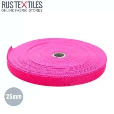 Glitter Hot Pink Webbing - PER QUARTER METRE