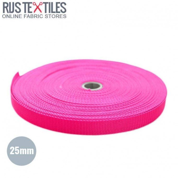 Sangle Polypropylene Fuchsia 25mm (au Mètre)  - (Ruban Sangle)