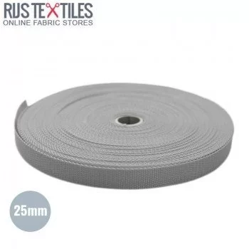 Gurtband Polypropylen Hell Grau 25mm (Meterware) Gurtband Polypropylen Hell Grau 25mm (Meterware)