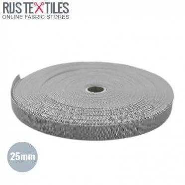 Nastro In Polipropilene Grigio Chiaro 25mm (Al Metro) - (Nastro Cintura)