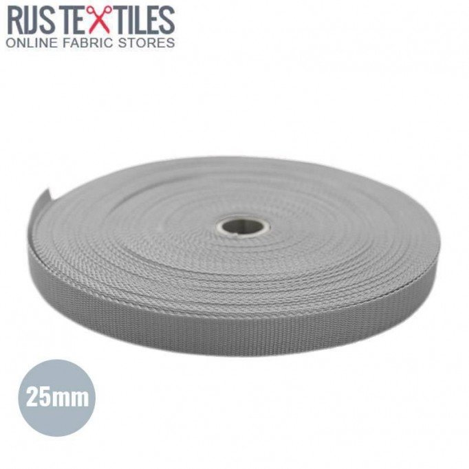 Gurtband Polypropylen Hell Grau 25mm (Meterware) - (Gurtband)