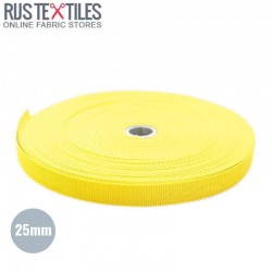 Tassenband Geel 25mm (Per Meter)