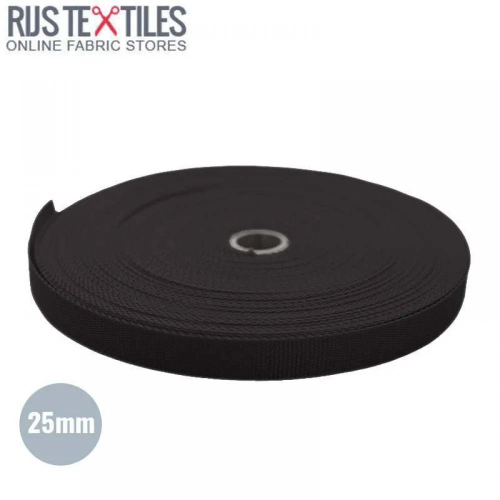 Sangle Polypropylene Noir 25mm (au Mètre) 