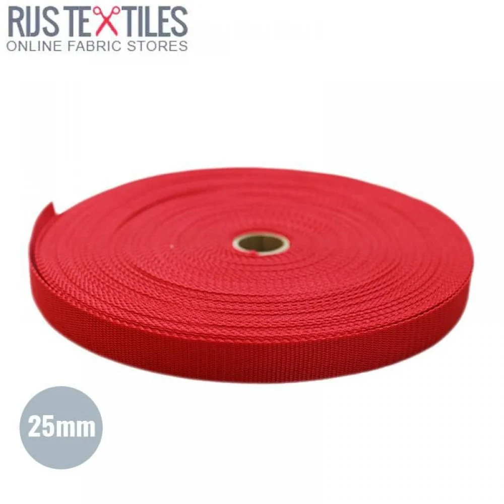 Sangle Polypropylene Rouge 25mm (au Mètre) 