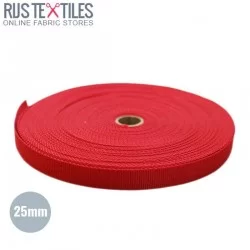 Gurtband Polypropylen Rot 25mm (Meterware)