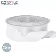 Satijnlint 25mm Wit