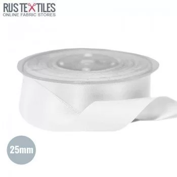 Satin Ribbon 25mm White Satin Ribbon 25mm White