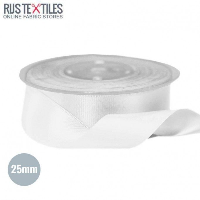 Ruban Satin 25mm Blanc - (Rubans)