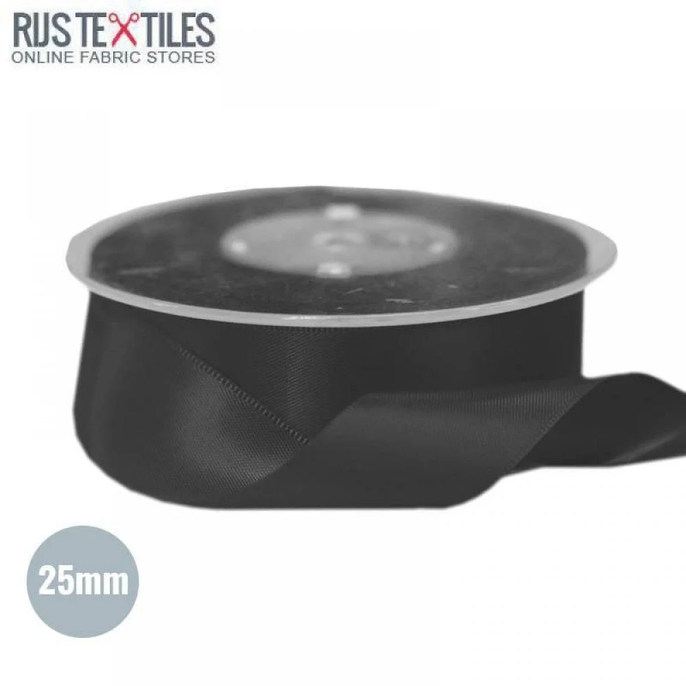 Satinband 25mm Schwarz