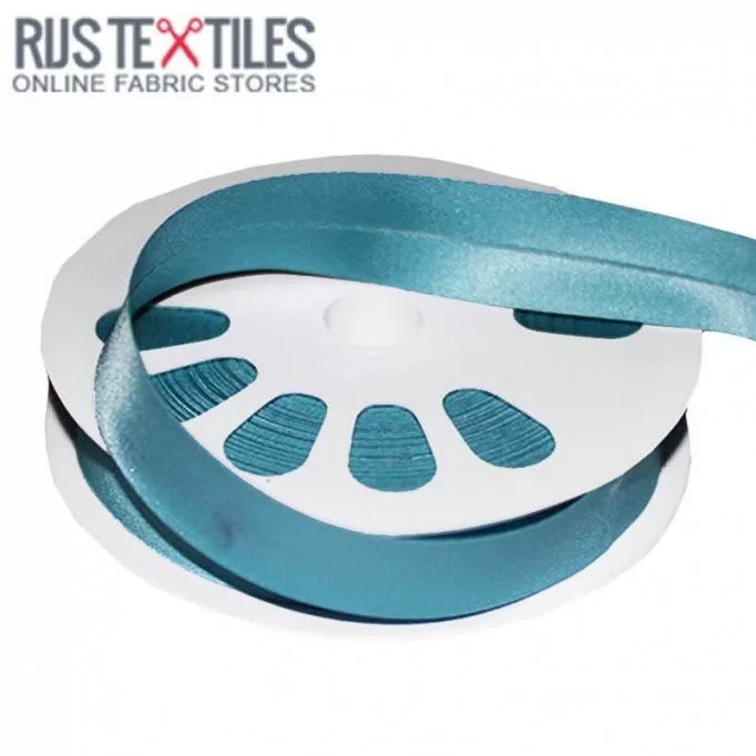 Biaisband Satijn Aqua 20mm - (Banden En Linten)