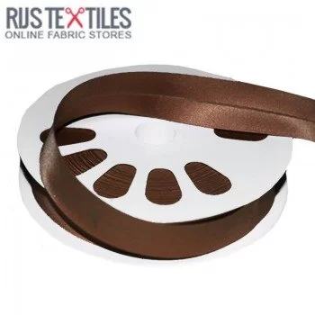 Biais Plié En Satin Brun 20mm Biais Plié En Satin Brun 20mm