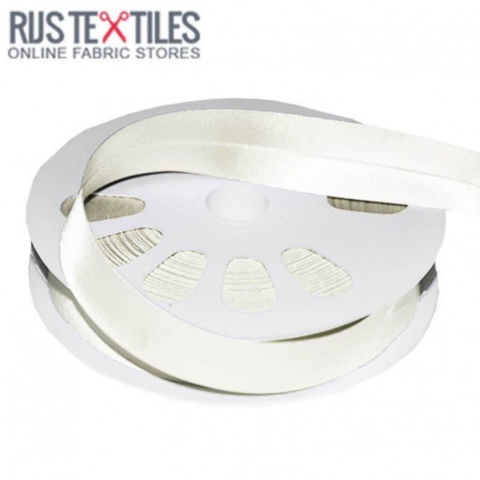 Satin Schrägband Ecru 20mm - (Bänder & Borten)