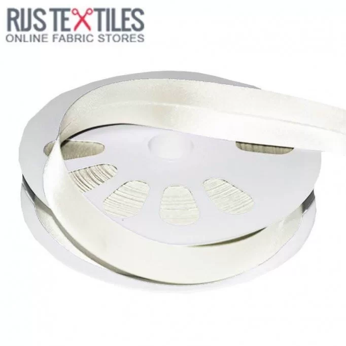 Satin Schrägband Ecru 20mm - (Bänder & Borten)