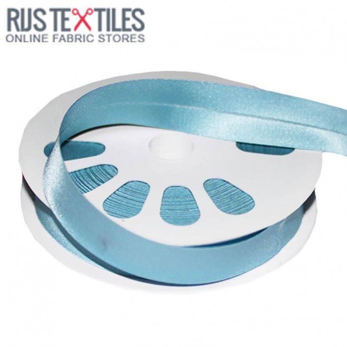 Satin Schrägband Hell Blau 20mm - (Bänder & Borten)