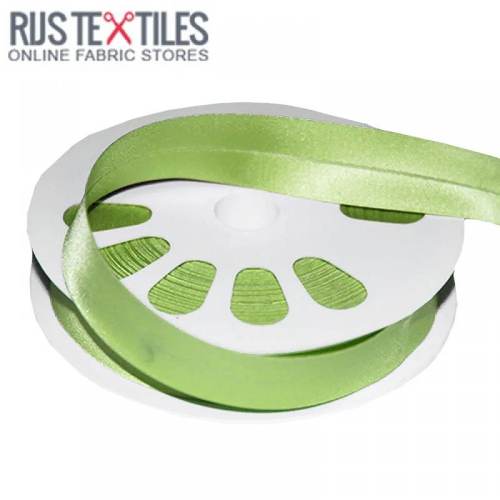 Satin Bias Binding Lime 20mm