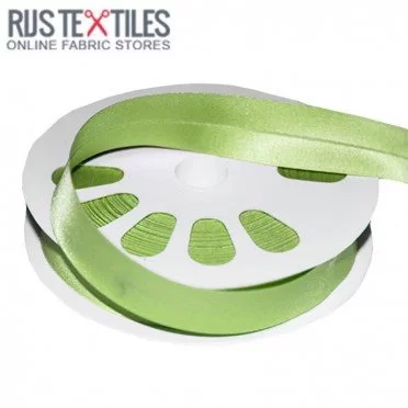 Satin Bias Binding Lime 20mm - (Ribbons )