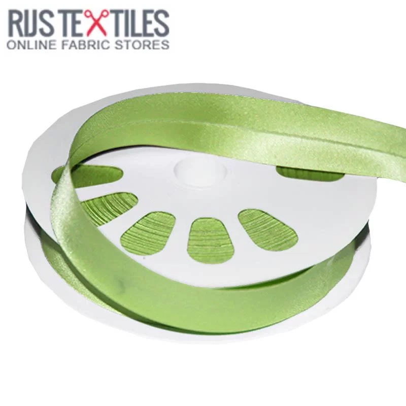 Biaisband Satijn Lime 20mm