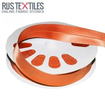Biais Plié En Satin Orange 20mm Biais Plié En Satin Orange 20mm