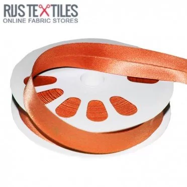 Biais Plié En Satin Orange 20mm - (Rubans)