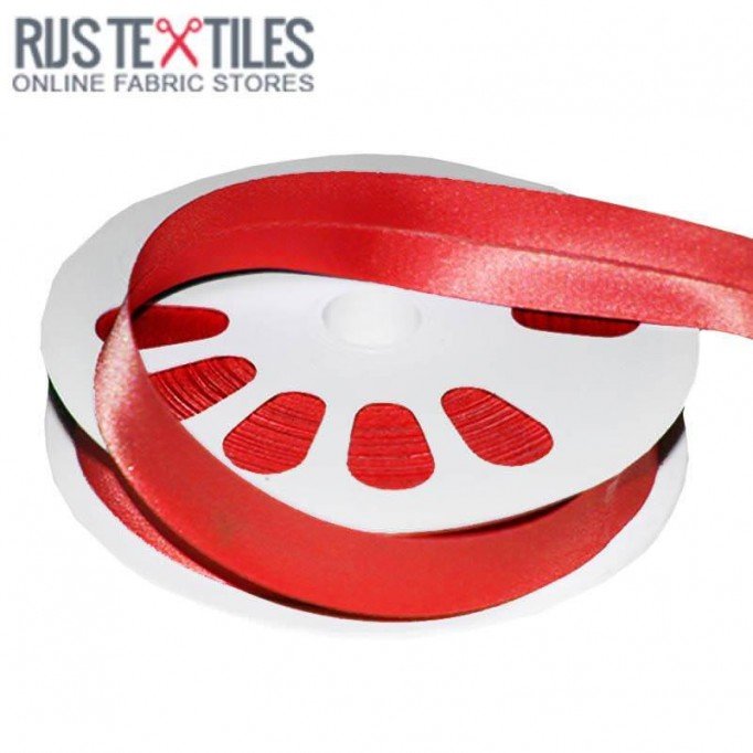 Satin Schrägband Rot 20mm - (Bänder & Borten)