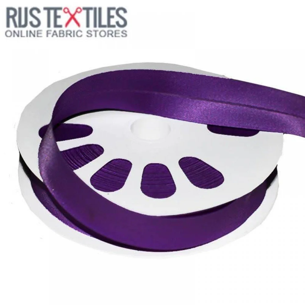 Satin Bias Binding Purple 20mm