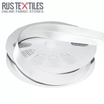 Biais Plié En Satin Blanc 20mm Biais Plié En Satin Blanc 20mm