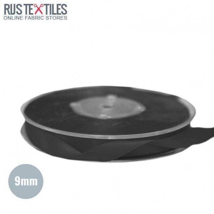 Satin Ribbon 9mm Black - (Ribbons )