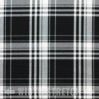 Schotse Ruit Stof Stretch Menzies Black Schotse Ruit Stof Stretch Menzies Black