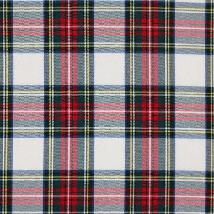 Scottish Tartan Fabric White Stuwart - (Scottish Tartans Fabric)