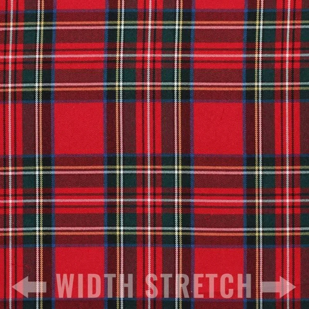 Scottish Tartan Fabric Stretch Red Stuwart