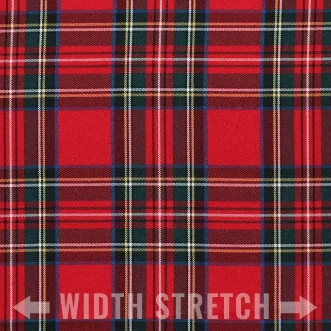 Tissu Tartan Écossais Stretch Red Stuwart - (Tissus Écossais Tartan)